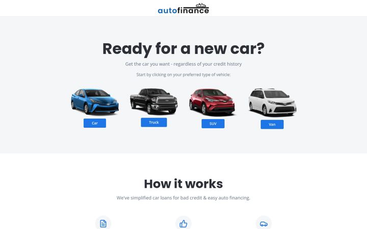 Screenshot of autofinance.ca