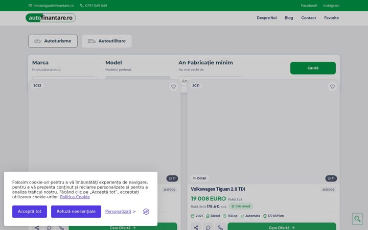 Screenshot of autofinantare.ro