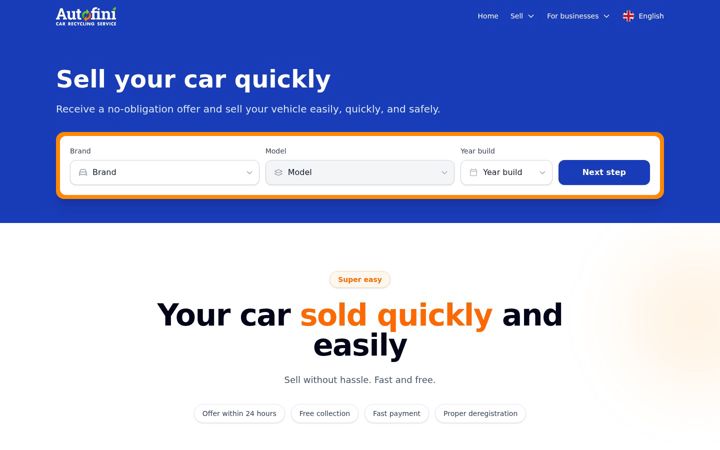 Screenshot von autofini.com