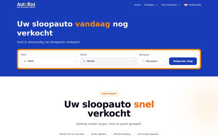 Screenshot of autofini.nl