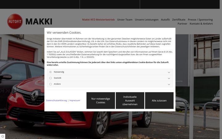 Screenshot of autofit-makki.de