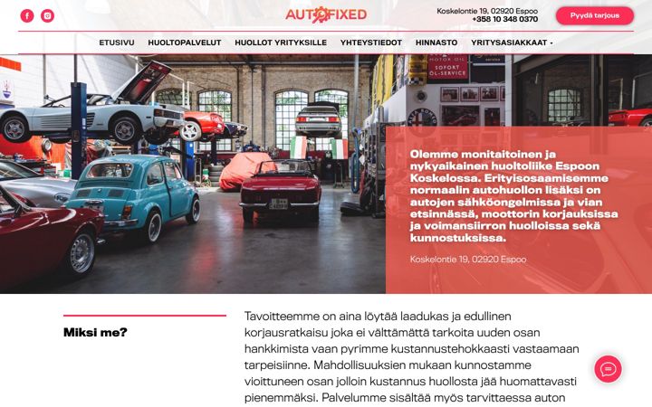 Screenshot of autofixed.fi