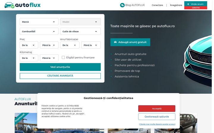 Ekrānuzņēmums no autoflux.ro