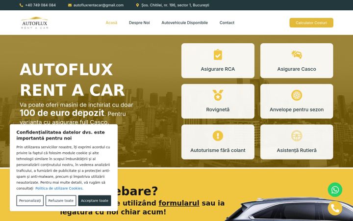 Screenshot of autofluxrentacar.ro
