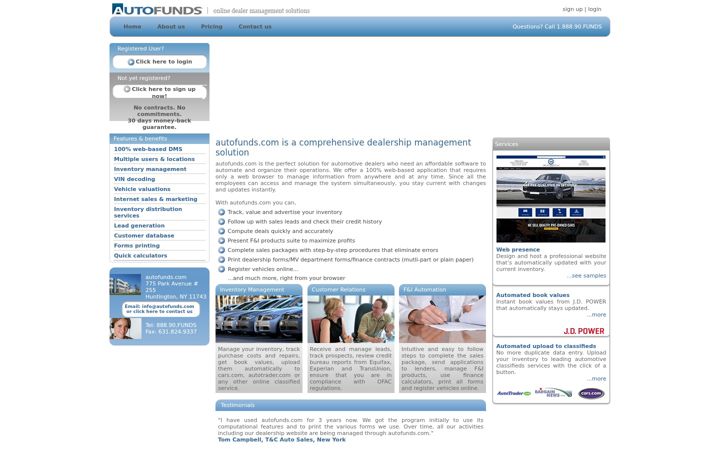 Ekraanipilt saidist autofunds.com
