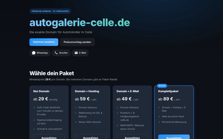 Screenshot of autogalerie-celle.de