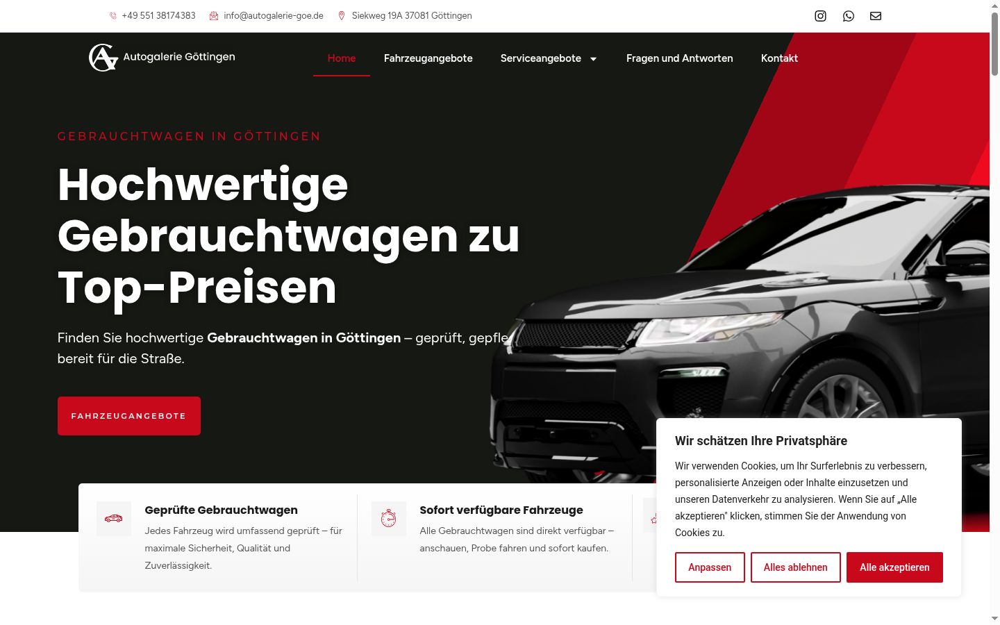 Screenshot del banner di consenso mostrato prima di qualsiasi interazione