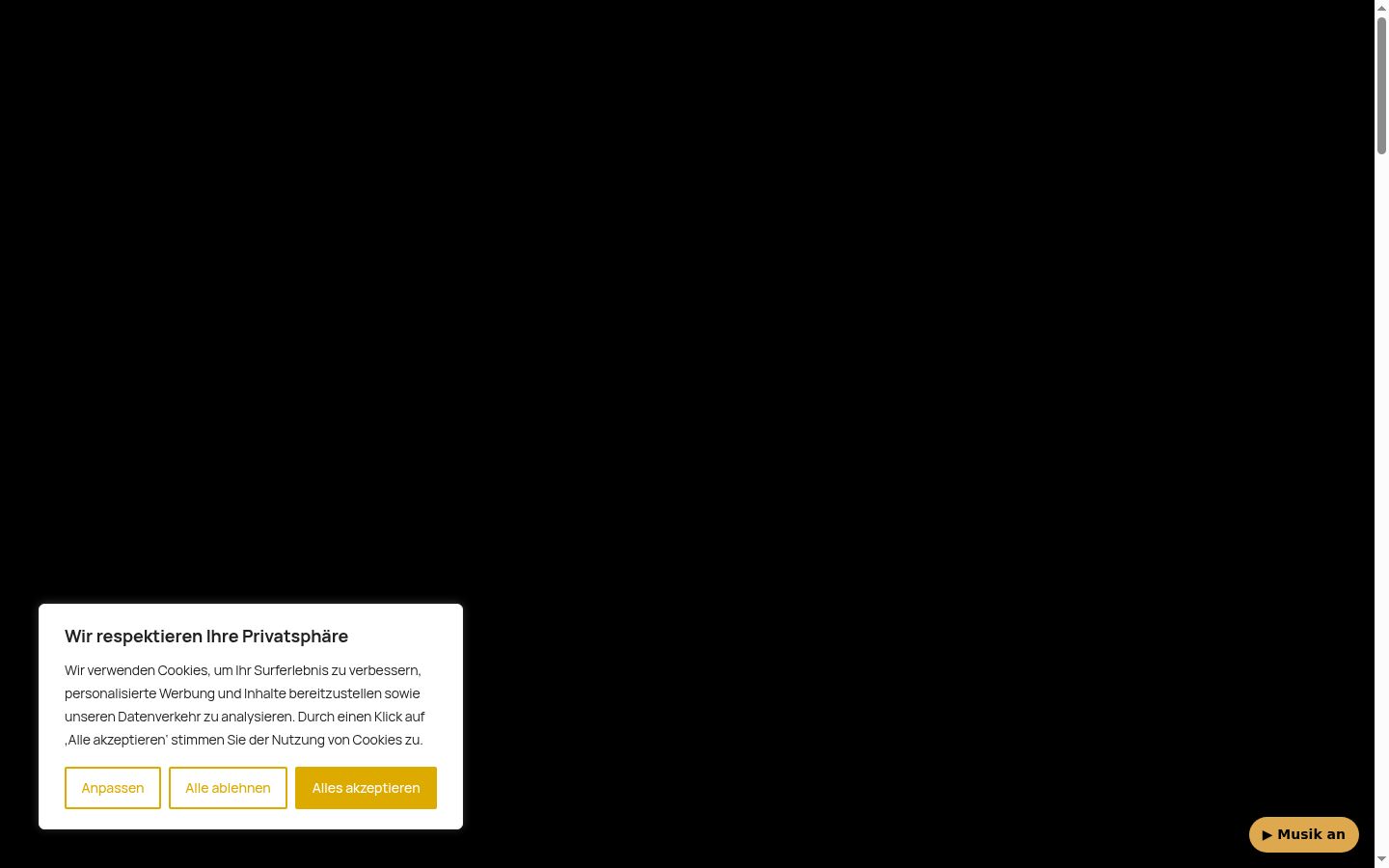 Captura de pantalla del banner de consentimiento mostrado antes de cualquier interacción