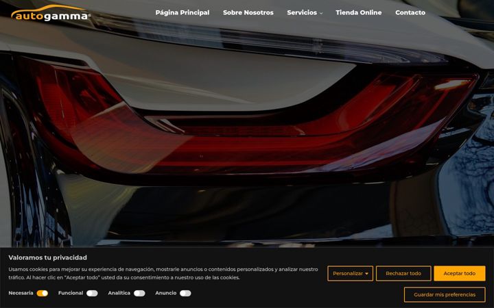 Screenshot of autogamma.es