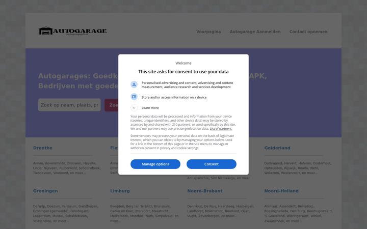 Screenshot of autogaragegids.nl