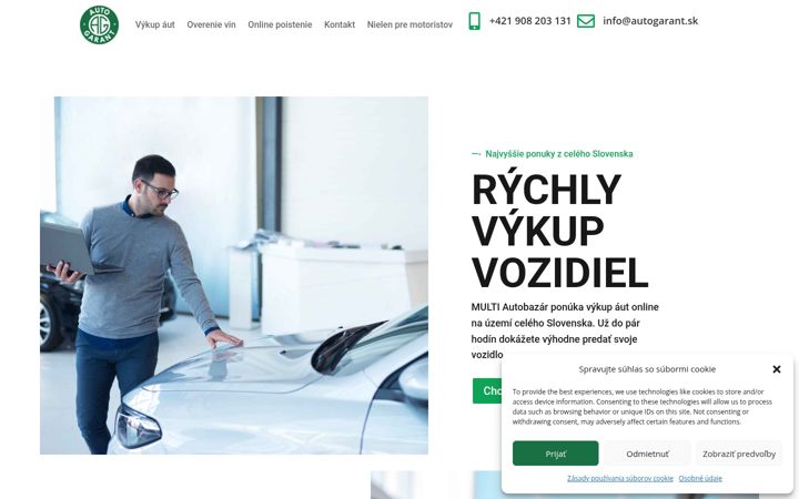 Snímek obrazovky autogarant.sk