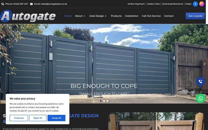 Screenshot of autogatepsr.co.uk