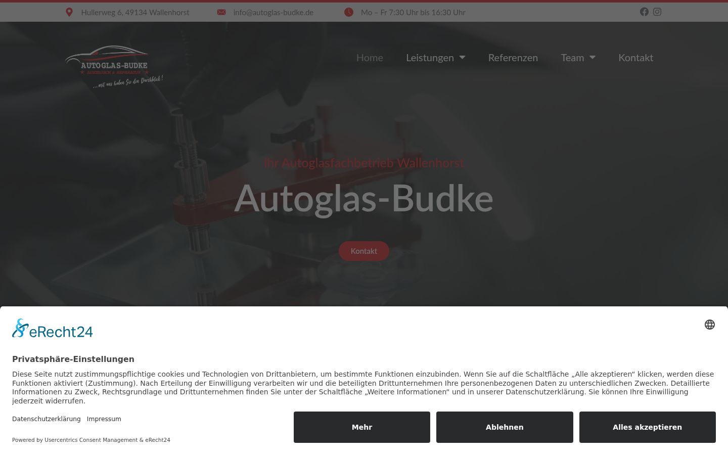 Captura de pantalla del banner de consentimiento mostrado antes de cualquier interacción