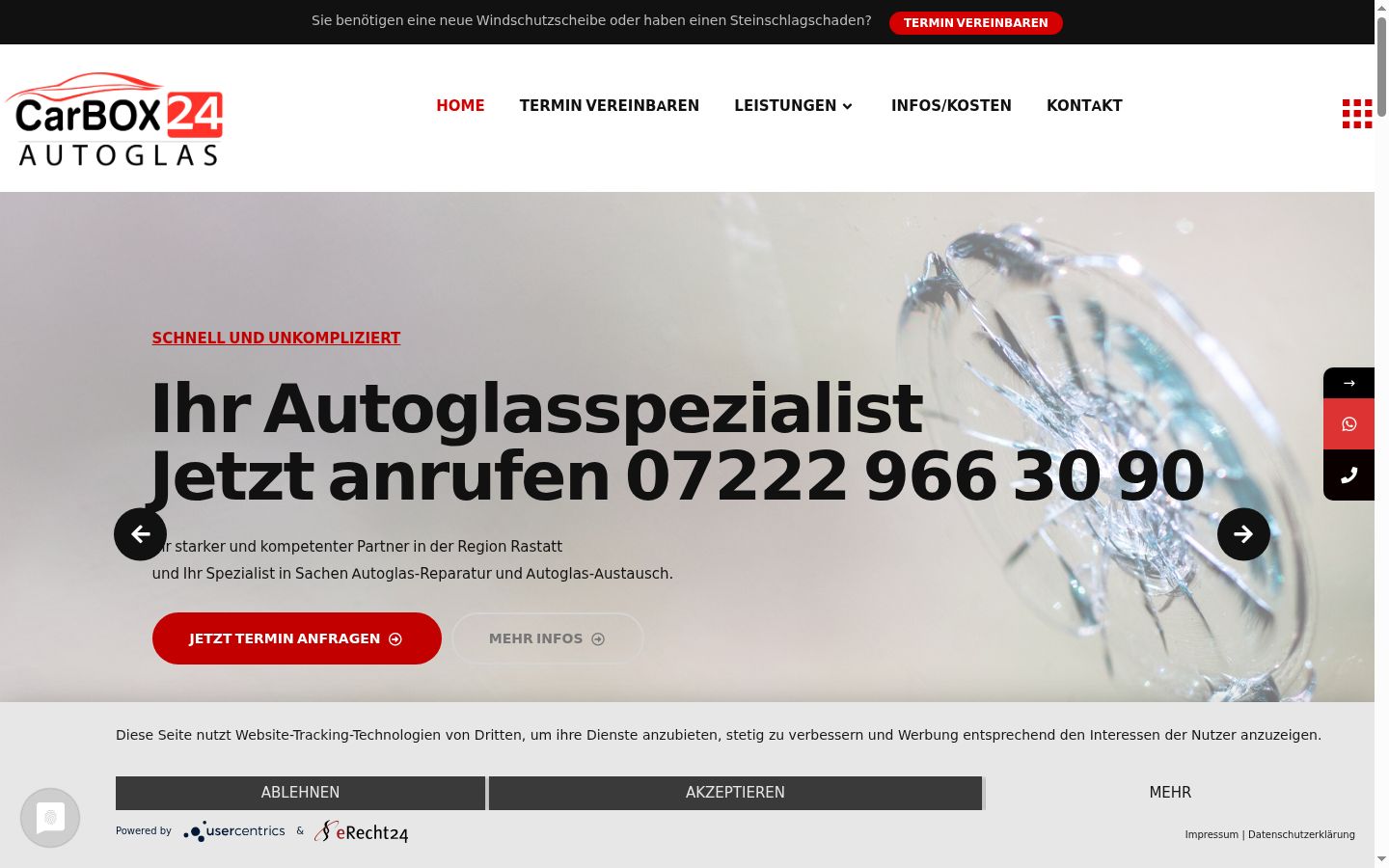 Screenshot del banner di consenso mostrato prima di qualsiasi interazione
