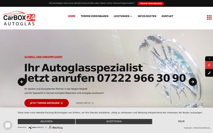 Screenshot of autoglas-rastatt.com