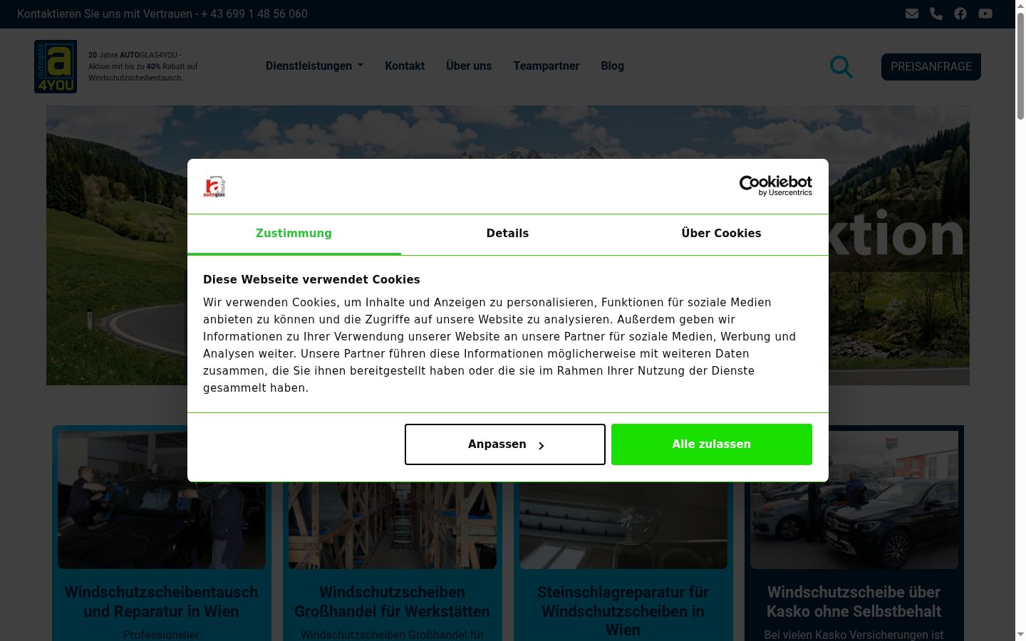 Snímka obrazovky banera súhlasu zobrazeného pred akoukoľvek interakciou
