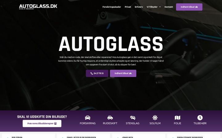 Screenshot του autoglass.dk