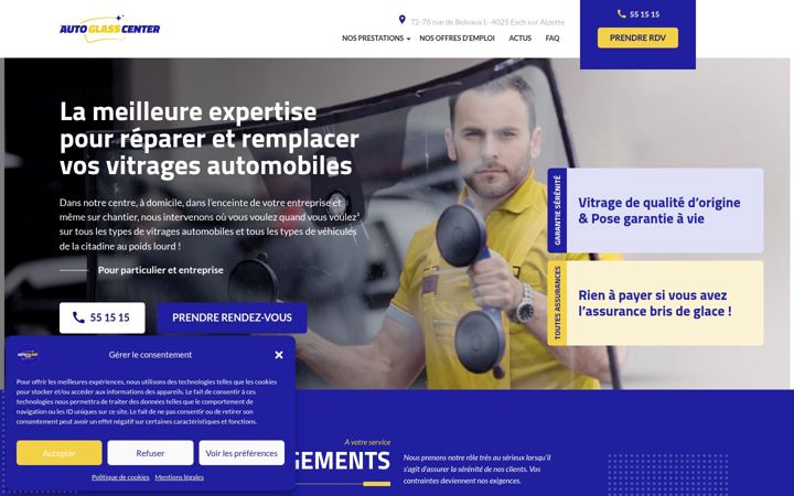 Screenshot of autoglasscenter.lu