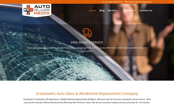 Screenshot of autoglassmedix.com