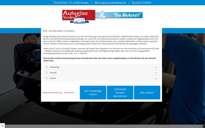 Screenshot of autoglasverden.de