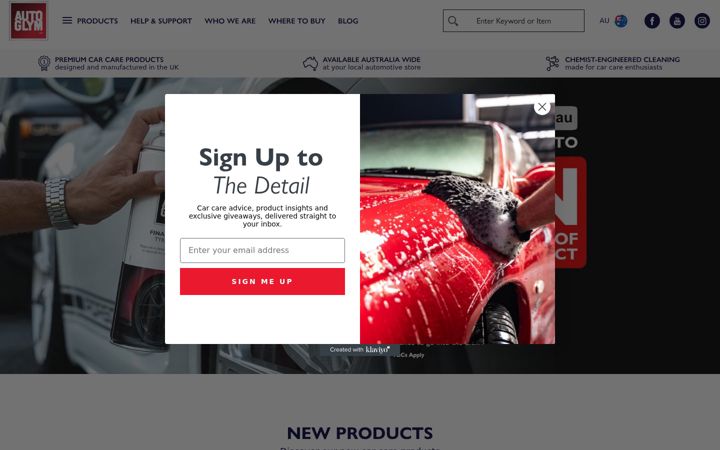 Screenshot of autoglym.com.au