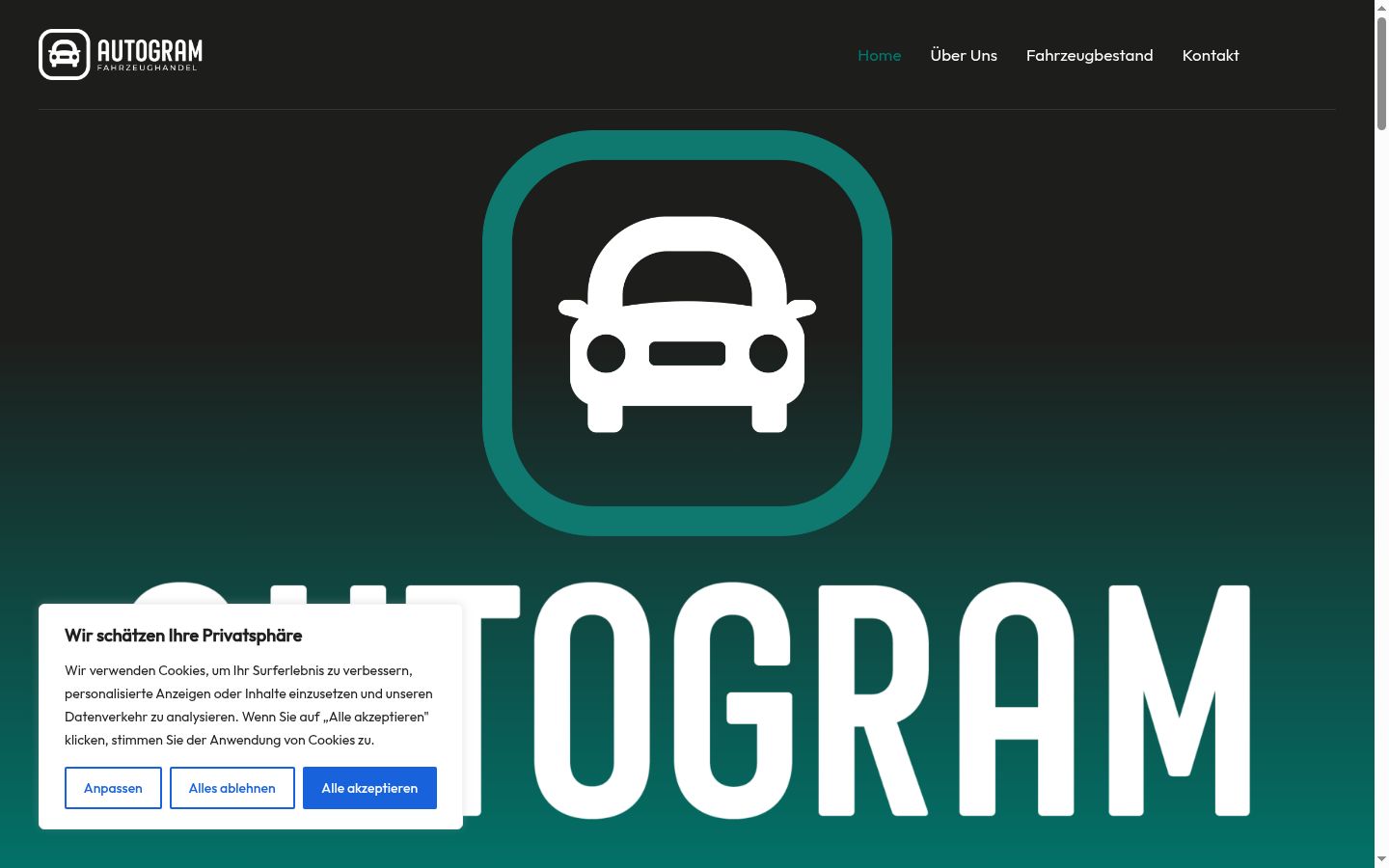Screenshot of the consent banner shown before any interaction