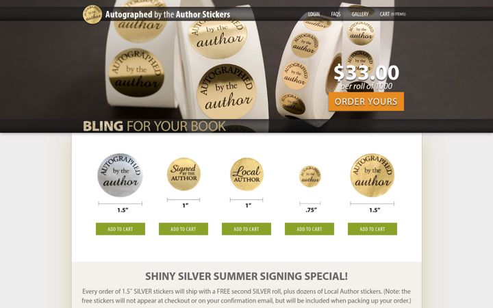 Captura de pantalla de autographedbytheauthor.com