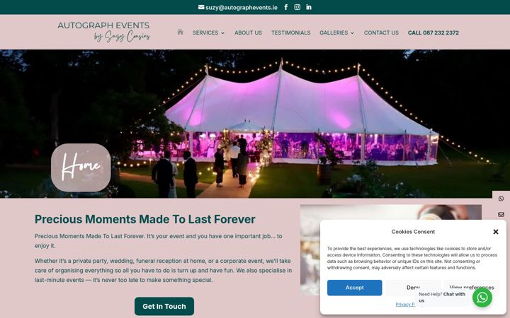 Screenshot of autographevents.ie