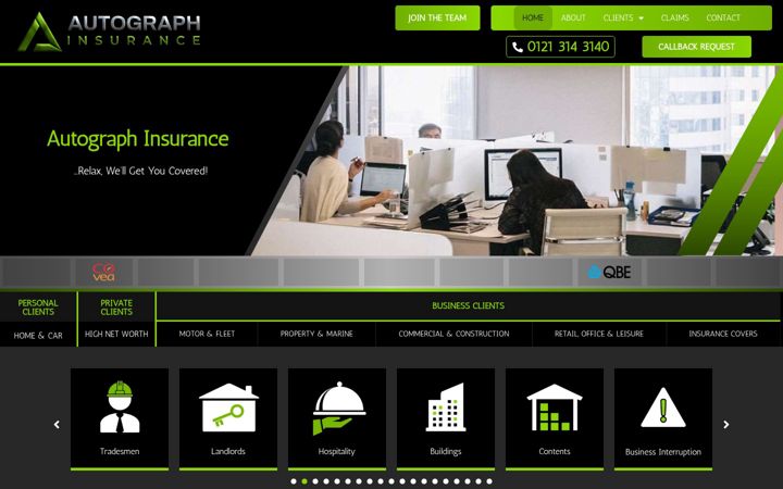 Screenshot of autographinsurance.co.uk