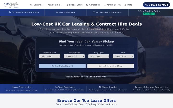 Screenshot of autographleasing.co.uk
