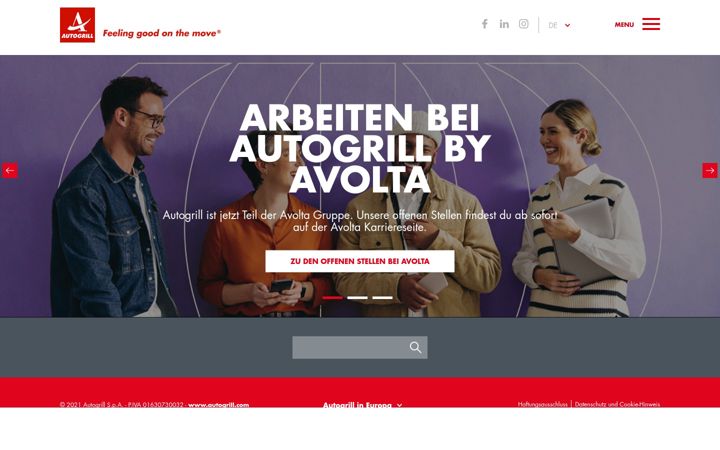 Screenshot of autogrill.ch