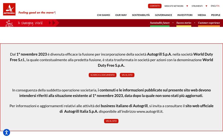 Screenshot of autogrill.com