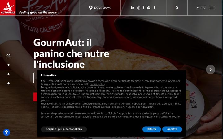 Screenshot von autogrill.it
