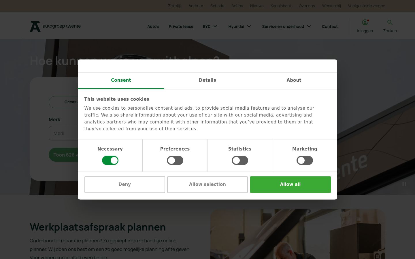Sutikimo reklamjuostės, rodytos prieš bet kokią sąveiką, ekrano kopija