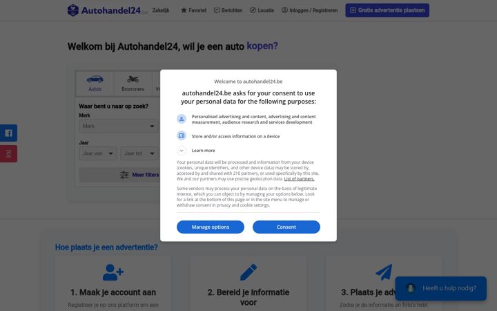 Screenshot of autohandel24.be