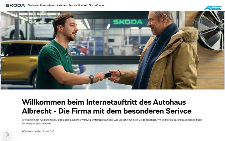 Screenshot of autohaus-albrecht.skoda-auto.de