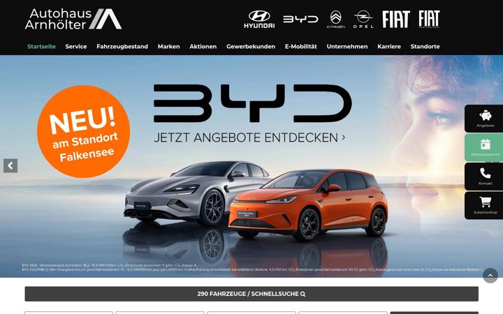 Screenshot of autohaus-arnhoelter.de