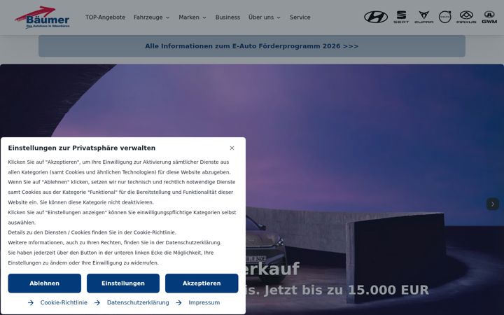 Captura de ecrã de autohaus-baeumer.de