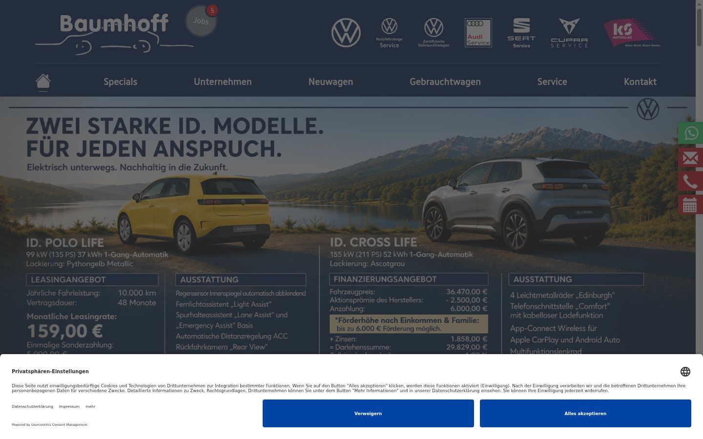 Screenshot tal-banner tal-kunsens muri qabel kwalunkwe interazzjoni