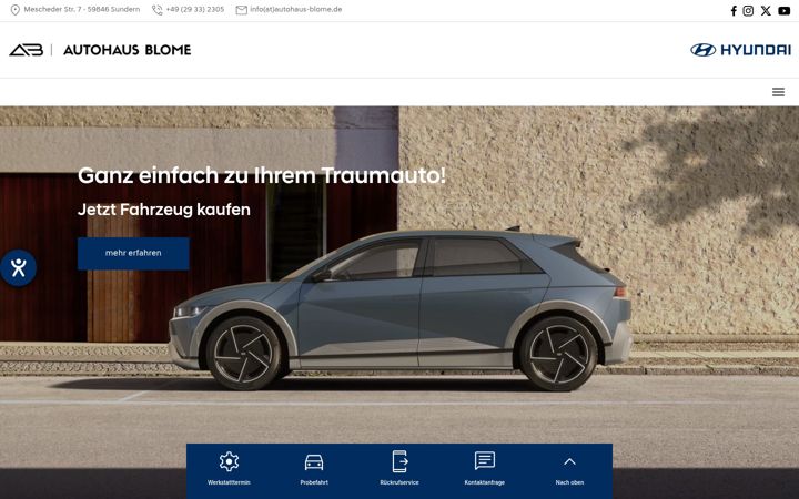 Screenshot of autohaus-blome.de
