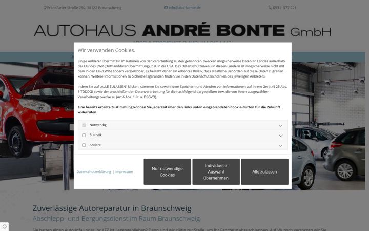 Posnetek zaslona autohaus-bonte.de
