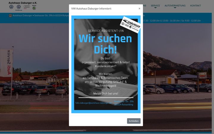 Captura de pantalla de autohaus-daburger.de