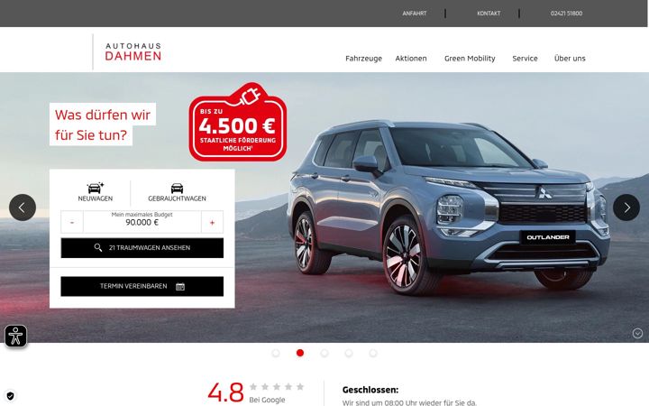 Screenshot of autohaus-dahmen-kreuzau.de