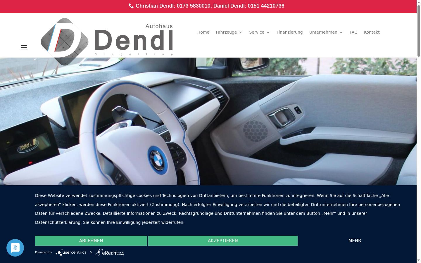 Screenshot of the consent banner shown before any interaction