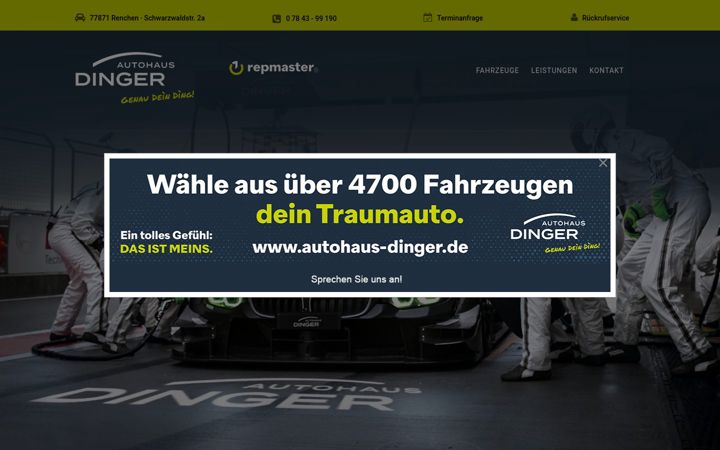 Posnetek zaslona autohaus-dinger.de