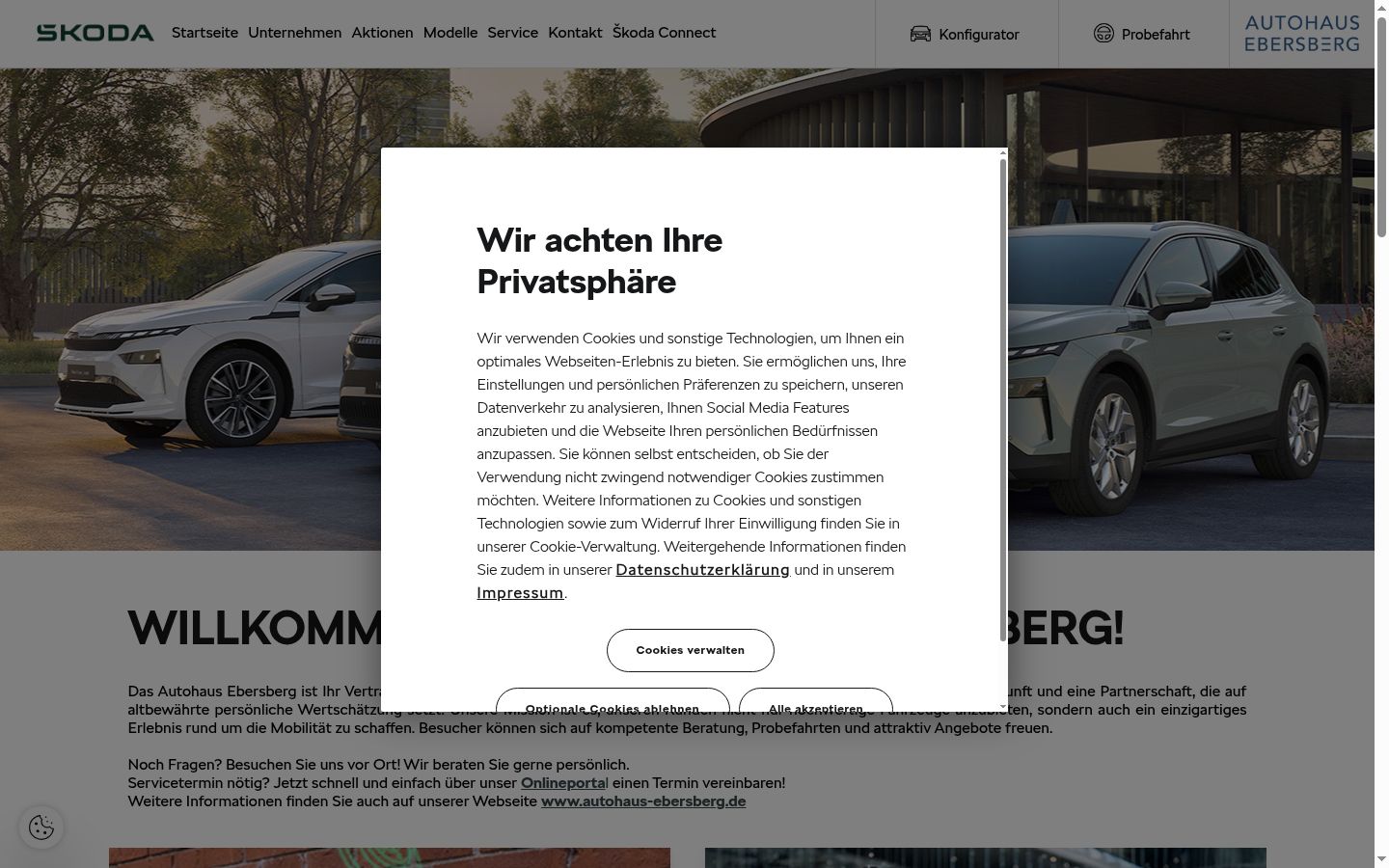 Zrzut ekranu banera zgody wyświetlanego przed jakąkolwiek interakcją