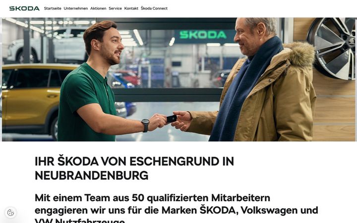 Screenshot of autohaus-eschengrund.skoda-auto.de