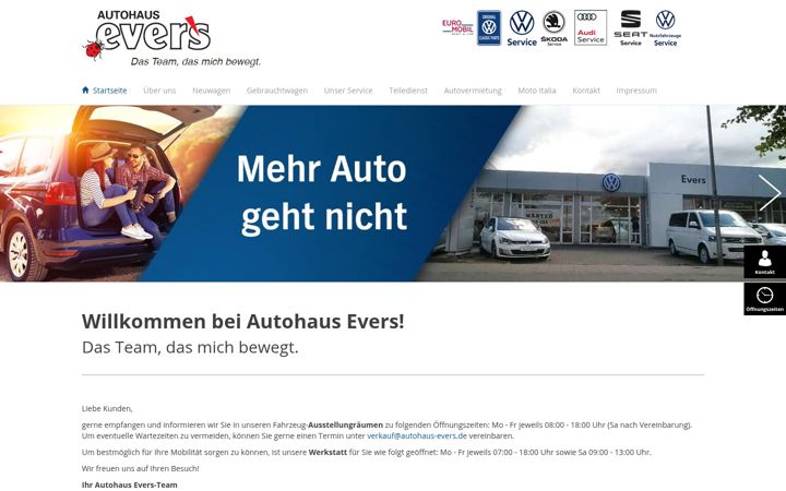 Skærmbillede af autohaus-evers.de