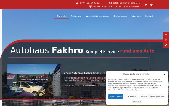 Screenshot of autohaus-fakhro.de