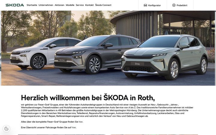 Screenshot of autohaus-feser-graf-roth.skoda-auto.de